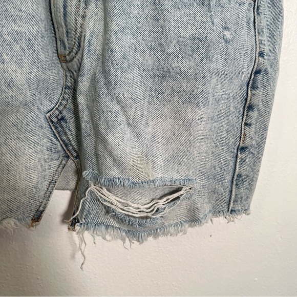 Zara Trafaluc Cut Off Denim Mini Skirt Acid Wash - Picture 7 of 14